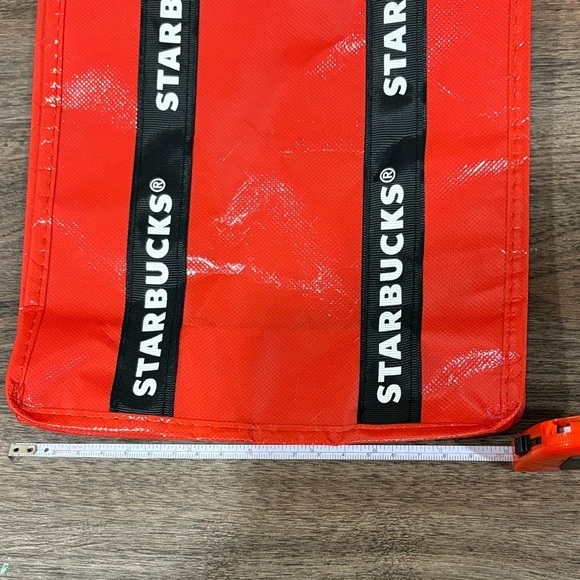 Starbucks Vibrant Red Shopper with Black Ribbon Straps - Picture 6 of 7